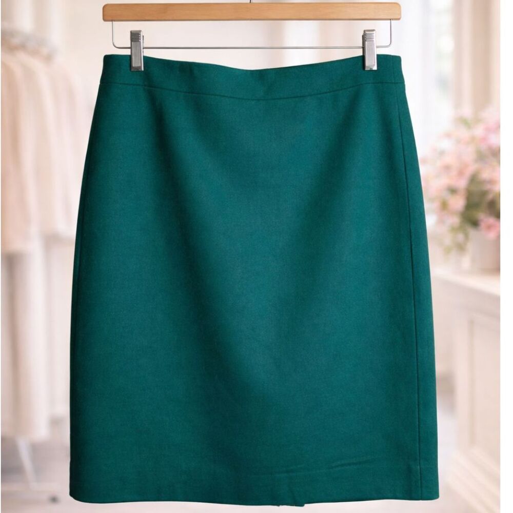 J. Crew NWT Wool Pencil Skirt 14 Porcelain Green Lined Career Quiet Luxury